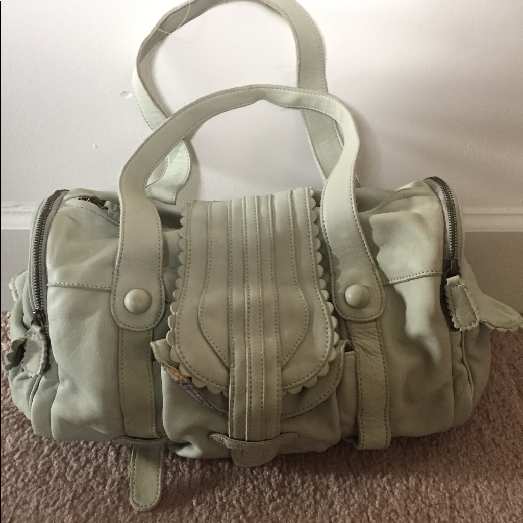 Anthropologie Lucky Penny Leather Handbag Duffle